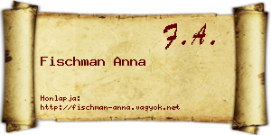 Fischman Anna névjegykártya